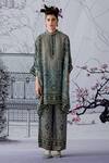 Rajdeep Ranawat_Grey Silk Chanel Tunic And Pant Set_Online_at_Aza_Fashions
