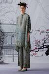 Buy_Rajdeep Ranawat_Grey Silk Chanel Tunic And Pant Set_Online_at_Aza_Fashions