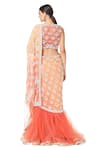 Shop_Rabani & Rakha_Orange Georgette Round Embroidered Lehenga Saree With Blouse  _at_Aza_Fashions