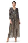 Rabani & Rakha_Black Georgette, Dupion V Neck Printed Kurta And Pant Set _Online_at_Aza_Fashions