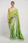 Buy_Rabani & Rakha_Yellow Banarasi Silk Bateau Zaynab Saree With Blouse  _at_Aza_Fashions