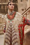 Rajdeep Ranawat_Beige Silk V Neck Banera Kaftan Tunic  _Online_at_Aza_Fashions