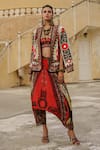 Buy_Rajdeep Ranawat_Red Dupion Madina Jacket_Online_at_Aza_Fashions