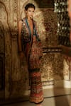 Rajdeep Ranawat_Multi Color Saree And Bralette Silk Waistcoat Sakina With Blouse  _Online_at_Aza_Fashions