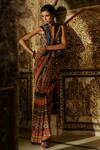 Buy_Rajdeep Ranawat_Multi Color Saree And Bralette Silk Waistcoat Sakina With Blouse  _Online_at_Aza_Fashions