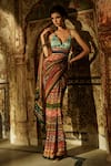 Shop_Rajdeep Ranawat_Multi Color Silk Sakina Saree  _at_Aza_Fashions