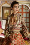 Buy_Rajdeep Ranawat_Brown Dupion Round Shahnoza Waistcoat  _at_Aza_Fashions