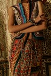 Rajdeep Ranawat_Brown Dupion Round Zamina Waistcoat  _at_Aza_Fashions