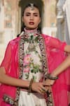 Rajdeep Ranawat_Pink Organza Open Zulnara Kimono Cape  _at_Aza_Fashions