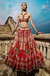 Buy_Rajdeep Ranawat_Red Dupion Leela Lehenga  _at_Aza_Fashions