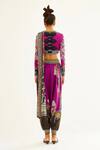 Shop_Rajdeep Ranawat_Purple Silk Printed Floral Tamara Turkish Pant Saree With Blouse  _at_Aza_Fashions