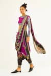 Rajdeep Ranawat_Purple Silk Printed Floral Tamara Turkish Pant Saree With Blouse  _Online_at_Aza_Fashions