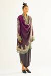 Rajdeep Ranawat_Black Satin Printed Floral South Dhoti Pant _Online_at_Aza_Fashions