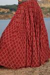 Buy_Awigna_Red Georgette Printed Lehenga And Organza Blouse Set_Online_at_Aza_Fashions