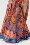 Rajdeep Ranawat_Orange Blouse Lycra Lehenga Dupion Dupatta Kota Silk Printed Set  _at_Aza_Fashions