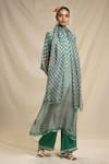 Rajdeep Ranawat_Green Silk Bandhani Print Kurta Set_Online_at_Aza_Fashions