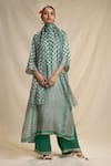 Buy_Rajdeep Ranawat_Green Silk Bandhani Print Kurta Set_Online_at_Aza_Fashions