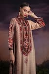 Buy_Rajdeep Ranawat_Beige Silk Zeynep Printed Tunic  _at_Aza_Fashions