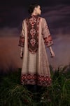 Shop_Rajdeep Ranawat_Beige Silk Zeynep Printed Tunic And Pant Set  _at_Aza_Fashions