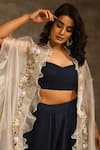 Buy_Radhika & Raghav_Blue Silk Organza Embroidery Sequin Round Cape Lehenga Set _Online_at_Aza_Fashions