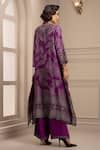 Shop_Rajdeep Ranawat_Purple Silk Band Collar Kurta And Pant Set  _at_Aza_Fashions