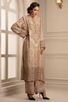 Buy_Rajdeep Ranawat_White Silk Mandarin Collar Kurta And Pant Set  _at_Aza_Fashions