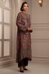 Rajdeep Ranawat_Purple Silk Mandarin Collar Kurta And Pant Set  _Online_at_Aza_Fashions