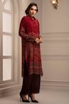 Rajdeep Ranawat_Red Silk Spread Collar Shirt Tunic And Pant Set  _Online_at_Aza_Fashions