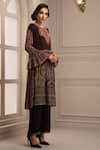 Shop_Rajdeep Ranawat_Black Silk Round Tunic And Pant Set  _at_Aza_Fashions