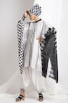 Buy_Rajdeep Ranawat_White Silk Mandarin Collar Kaftan Tunic And Draped Pant Set  _at_Aza_Fashions