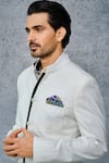 Shop_Raghavendra Rathore Jodhpur_White Wool Bandhgala _Online_at_Aza_Fashions