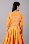 Buy_Rashika Sharma_Orange Embroidery Mandarin Collar Kurta And Lehenga Set _Online_at_Aza_Fashions