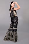 Shop_Rashika Sharma_Black Sharara Handloom Silk Saree Georgette Blouse Dupion With _at_Aza_Fashions