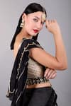 Rashika Sharma_Black Sharara Handloom Silk Saree Georgette Blouse Dupion With _Online_at_Aza_Fashions