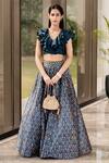 Buy_Rashika Sharma_Green Blouse: Croma Silk And Lehenga: Dupion Silk; Embroidered Set For Women_at_Aza_Fashions