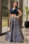 Rashika Sharma_Green Blouse: Croma Silk And Lehenga: Dupion Silk; Embroidered Set For Women_Online_at_Aza_Fashions
