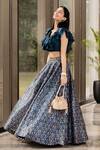 Buy_Rashika Sharma_Green Blouse: Croma Silk And Lehenga: Dupion Silk; Embroidered Set For Women_Online_at_Aza_Fashions