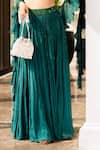 Rashika Sharma_Green Georgette Lining Shantoon Sweetheart Neck Embellished Lehenga Set _at_Aza_Fashions