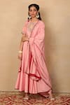 Buy_Rashika Sharma_Pink Anarkali Chanderi Silk Dupatta Georgette Churidaar And Lining Set _at_Aza_Fashions