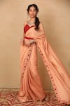 Buy_Rashika Sharma_Maroon Saree And Blouse Chanderi Silk Lining Shantoon Draped With _at_Aza_Fashions
