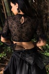 Shop_Rashika Sharma_Black Blouse Organza Embroidery Nakshi Round Satin Lehenga Set _at_Aza_Fashions