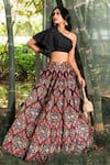 Buy_Rashika Sharma_Black Blouse Cotton Silk And Lehenga Dupion Silk Lining With _at_Aza_Fashions