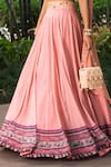 Shop_Rashika Sharma_Pink Blouse Cotton Silk, Lehenga Chiffon And Dupatta Net Lining Shantoon Set _Online_at_Aza_Fashions