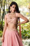 Rashika Sharma_Pink Blouse Cotton Silk, Lehenga Chiffon And Dupatta Net Lining Shantoon Set _at_Aza_Fashions
