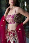 Rashika Sharma_Pink Blouse Cotton Silk Embroidery Mirror Work Square Neck Lehenga Set _at_Aza_Fashions