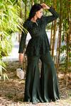 Buy_Rashika Sharma_Green Net And Chinnon Chiffon Lining Shantoon Tarah Kurta & Sharara Set _Online_at_Aza_Fashions