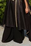 Shop_Rashika Sharma_Black Kurta Dupion Silk Pant And Dupatta Georgette Round Kalidar Set _Online_at_Aza_Fashions