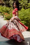 Rashika Sharma_Beige Embroidery U Neck Printed Lehenga Set _Online_at_Aza_Fashions
