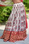 Shop_Rashika Sharma_Beige Embroidery U Neck Printed Lehenga Set _Online_at_Aza_Fashions