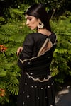 Shop_Rashika Sharma_Black Kurta  Handloom Silk And Georgette Dupatta And Pants Flared Set _Online_at_Aza_Fashions